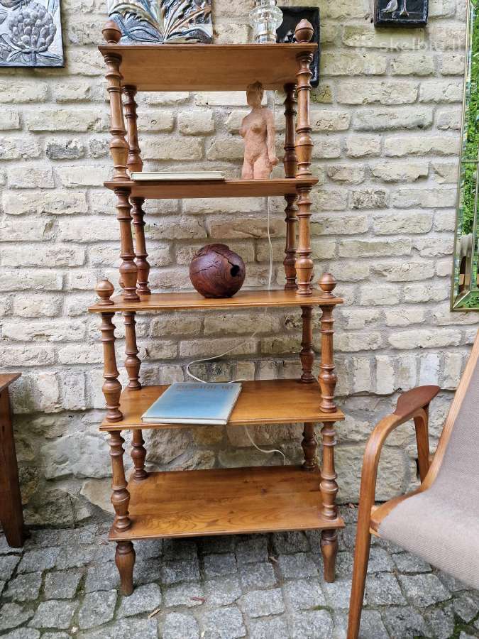 Vintažinė mid century ąžuolinė etažerė - nuotraukos Nr. 8