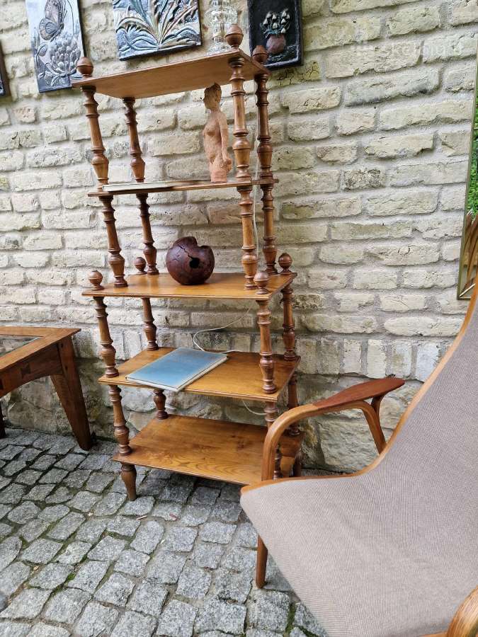 Vintažinė mid century ąžuolinė etažerė - nuotraukos Nr. 9