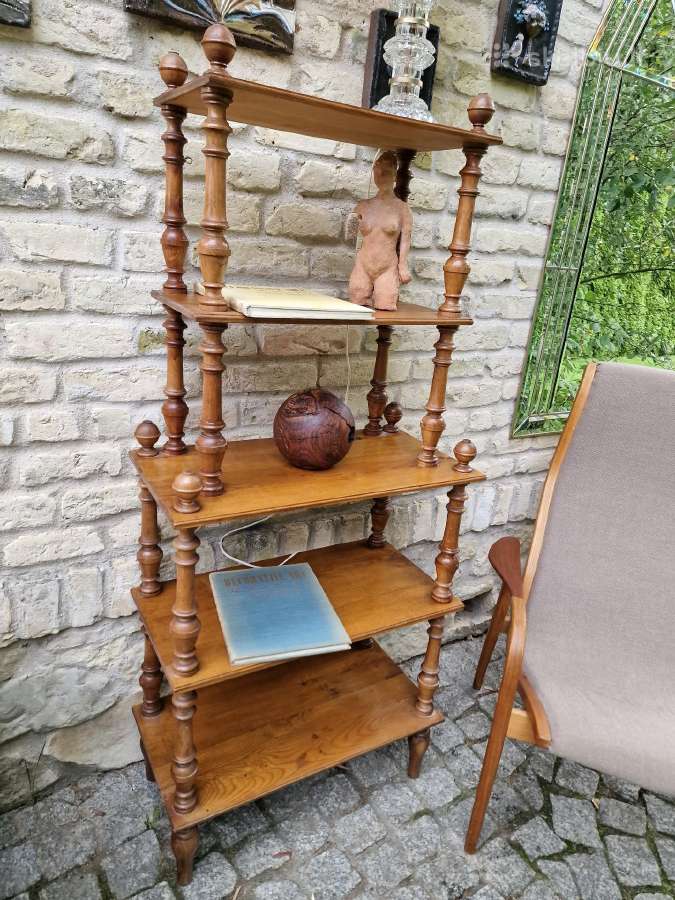 Vintažinė mid century ąžuolinė etažerė - nuotraukos Nr. 10