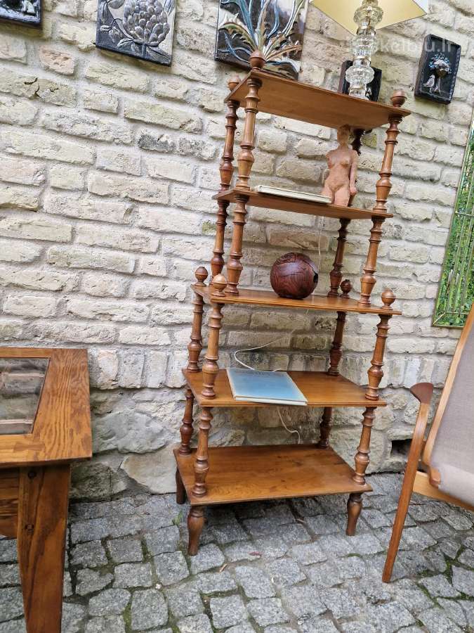 Vintažinė mid century ąžuolinė etažerė - nuotraukos Nr. 12