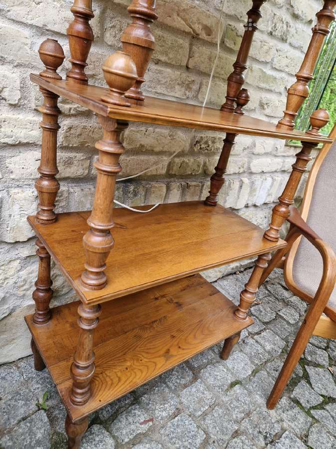 Vintažinė mid century ąžuolinė etažerė - nuotraukos Nr. 18