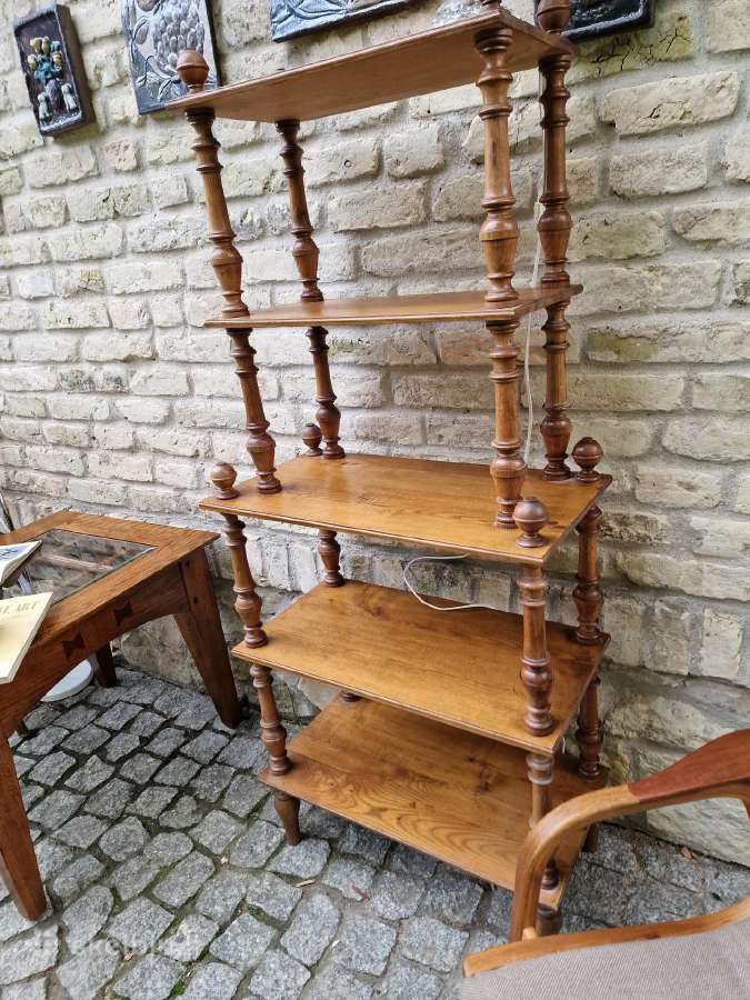 Vintažinė mid century ąžuolinė etažerė - nuotraukos Nr. 19