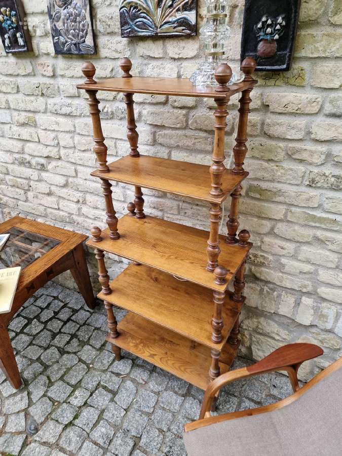 Vintažinė mid century ąžuolinė etažerė - nuotraukos Nr. 21