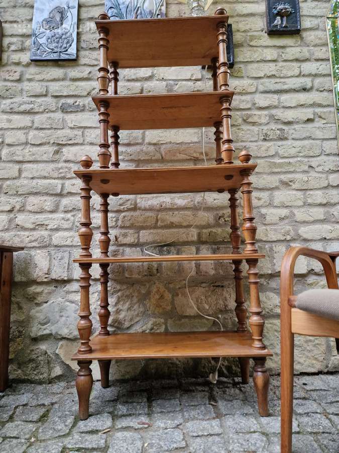 Vintažinė mid century ąžuolinė etažerė - nuotraukos Nr. 22