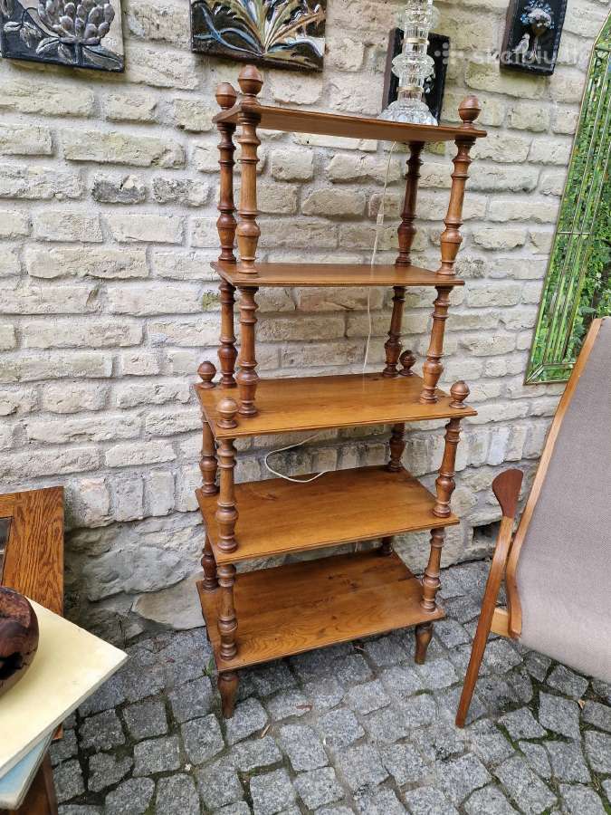 Vintažinė mid century ąžuolinė etažerė - nuotraukos Nr. 25