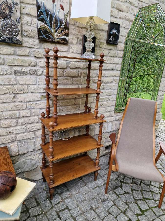 Vintažinė mid century ąžuolinė etažerė - nuotraukos Nr. 33
