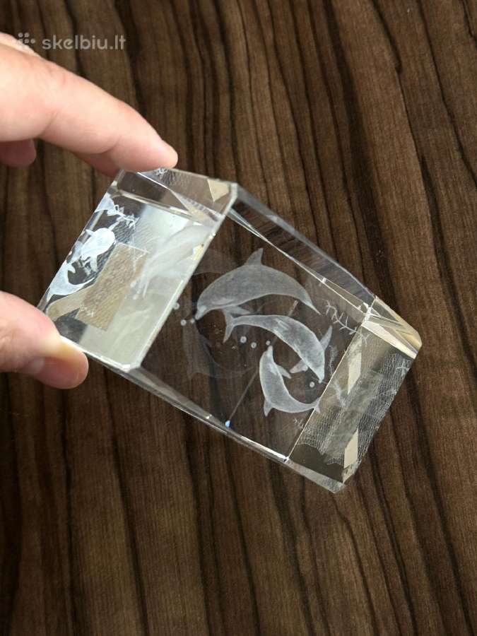 3D Lazerinio Stiklo Skulptūra su delfinais - nuotraukos Nr. 6