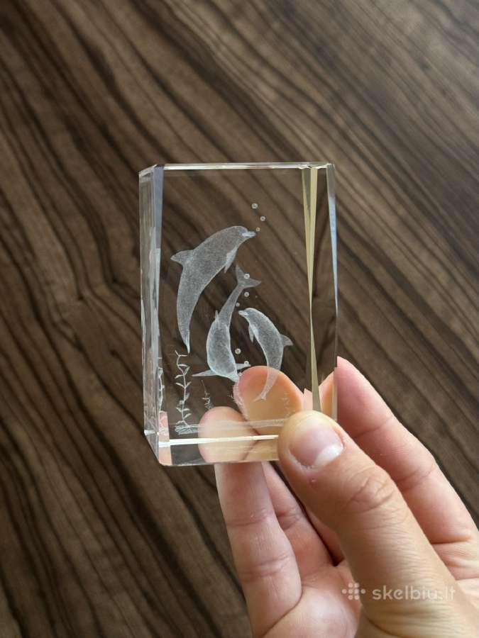3D Lazerinio Stiklo Skulptūra su delfinais - nuotraukos Nr. 7