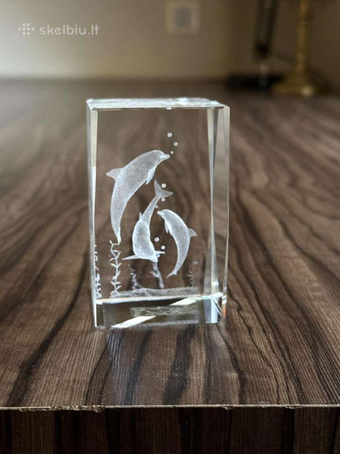 3D Lazerinio Stiklo Skulptūra su delfinais - nuotraukos Nr. 9