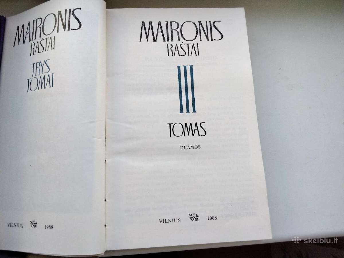 Maironis. Raštai. Trečias tomas(1-2 knygos) - nuotraukos Nr. 3