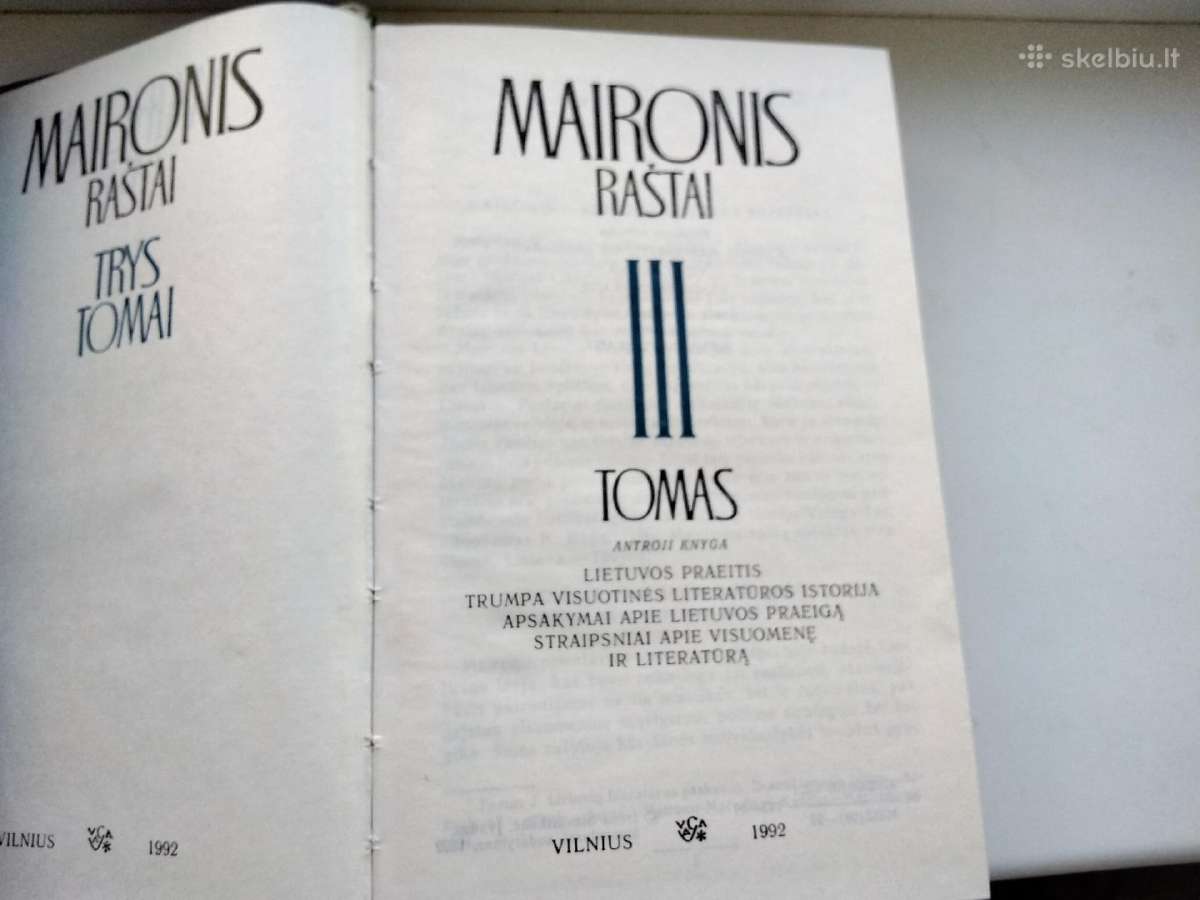 Maironis. Raštai. Trečias tomas(1-2 knygos) - nuotraukos Nr. 10