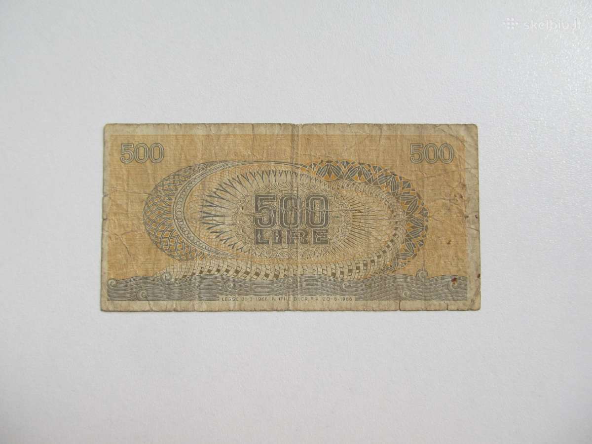 500 liru , Italija , 1966 - nuotraukos Nr. 2