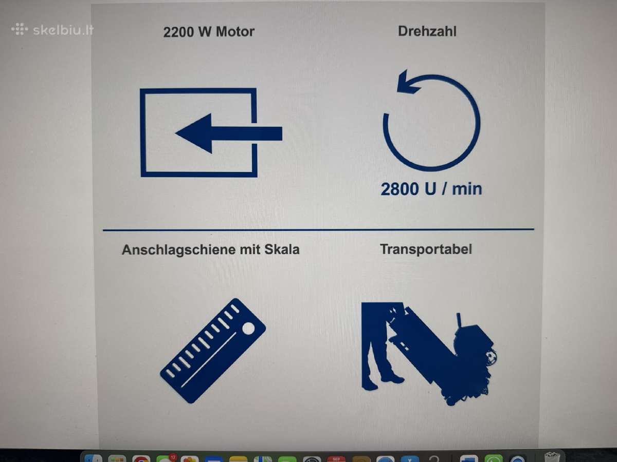 Šlapio pjovimo Hsm 3500 Scheppach trinkelių pjovim - nuotraukos Nr. 5