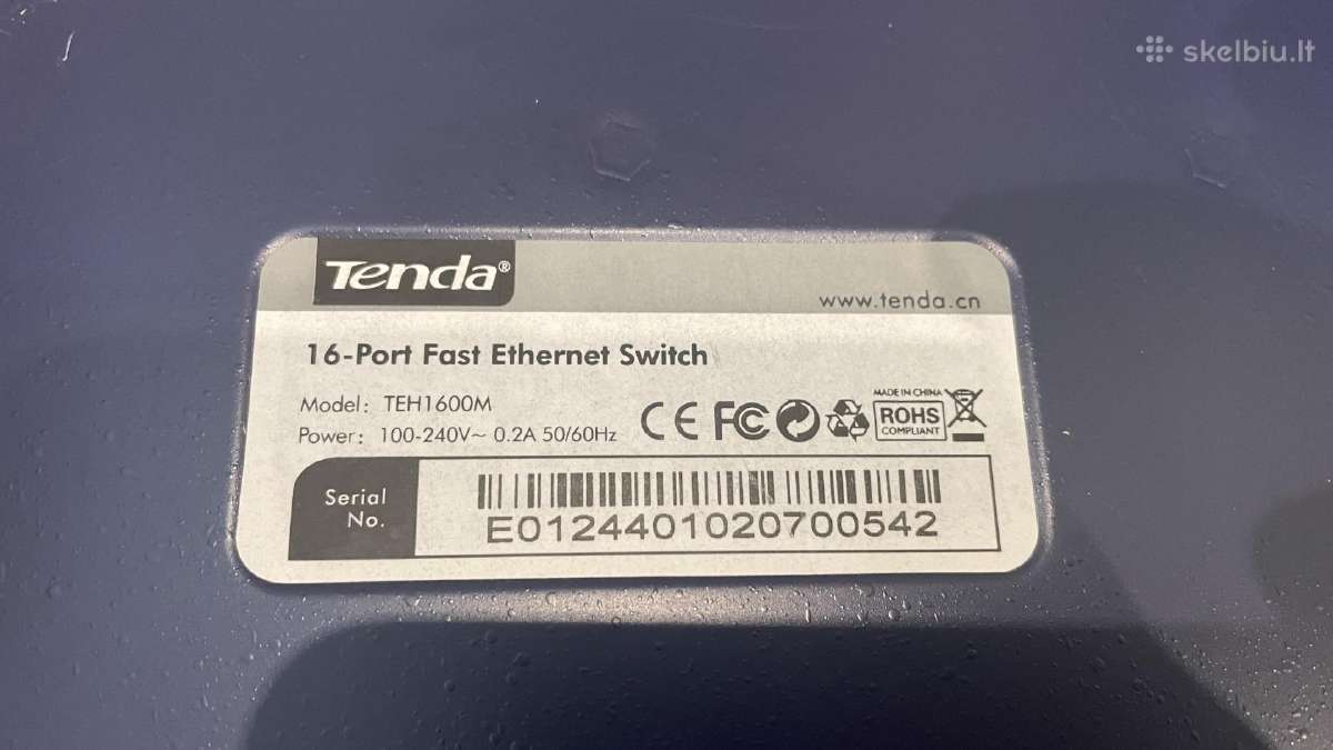 Komutatorius switch Tenda Teh1600m 16 portų spinta - nuotraukos Nr. 4