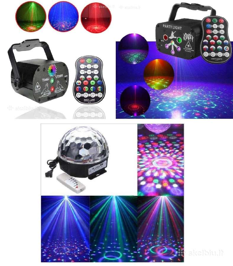 Įvairūs! Spalvotas lazerinis projektorius LED disc