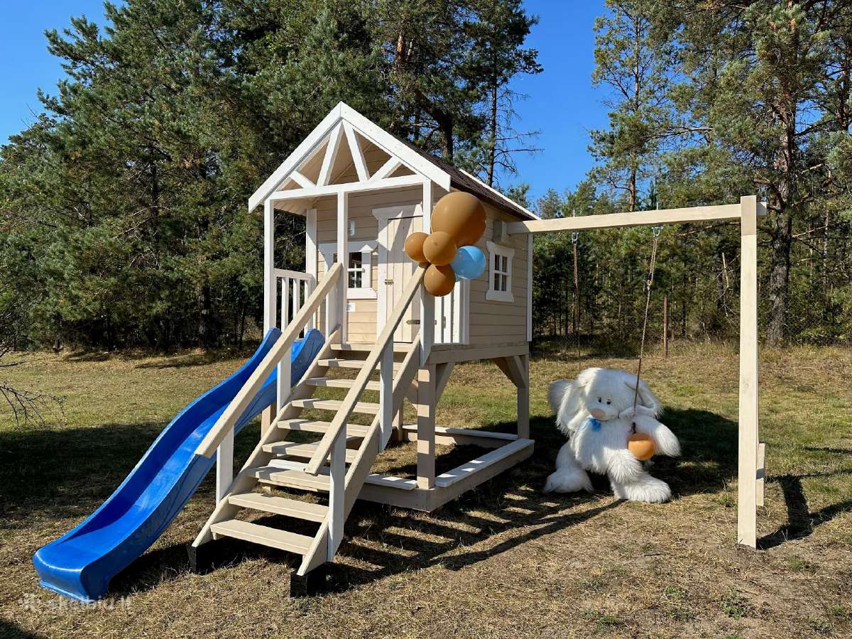 Vaikų žaidimų namelis su sūpynėmis. Stock 099 - nuotraukos Nr. 5