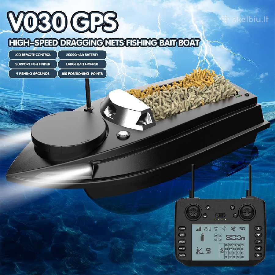 Flytec V030 Žvejybos pašarų laivelis 180gps Tasku - nuotraukos Nr. 9
