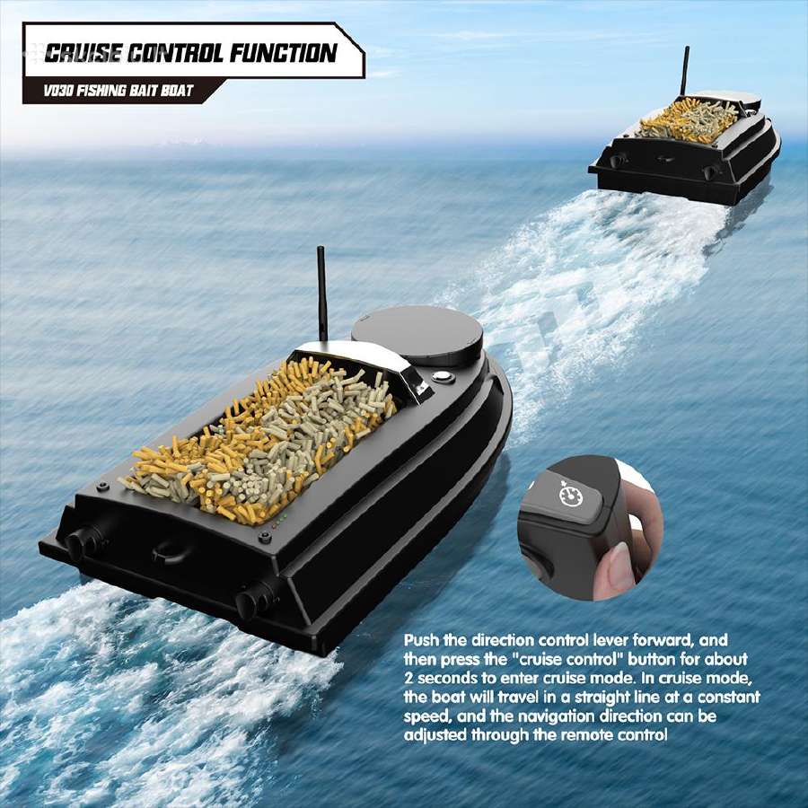 Flytec V030 Žvejybos pašarų laivelis 180gps Tasku - nuotraukos Nr. 13
