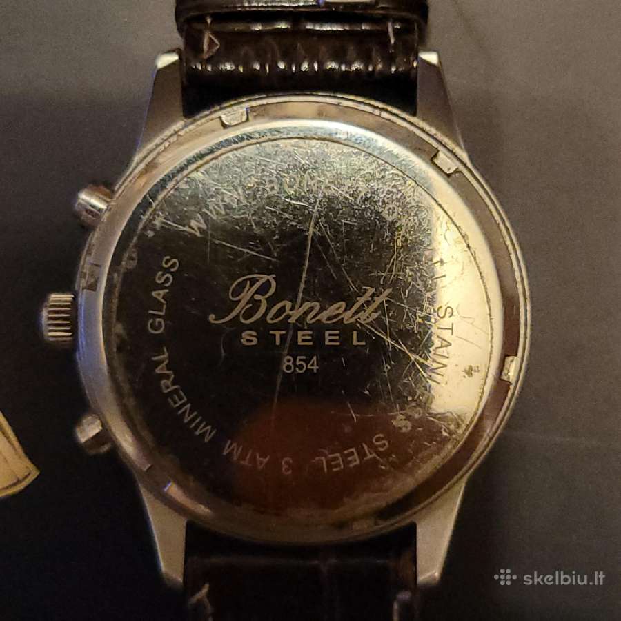 Vintažinis chronografas Bonett. Kvarcinis - nuotraukos Nr. 2