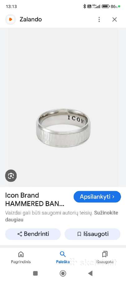 Žiedas Icon Brand Hammered. - nuotraukos Nr. 3