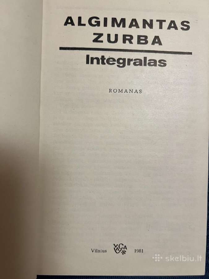 Knyga Integralas, Algimantas Zurba - nuotraukos Nr. 2