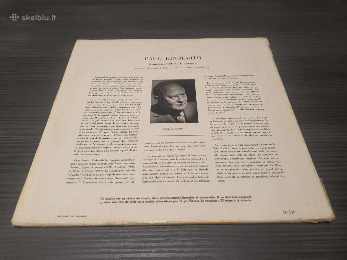 Viniline plokštelė Paul Hindemith - nuotraukos Nr. 2