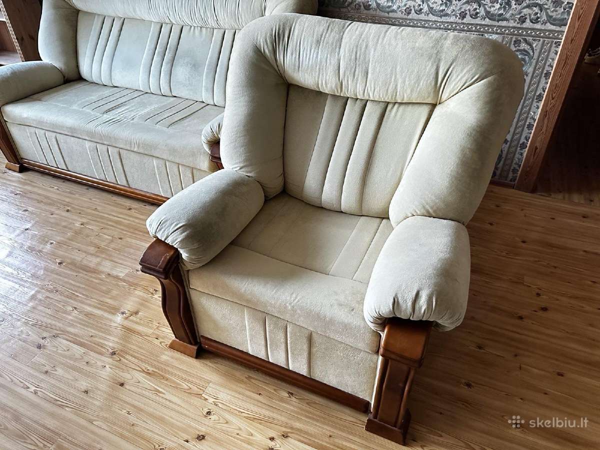 Elegantiškas minkštų baldų komplektas - nuotraukos Nr. 7