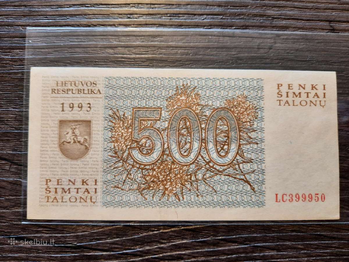 500 talonu 1993 - 999 numeryje - retesnis