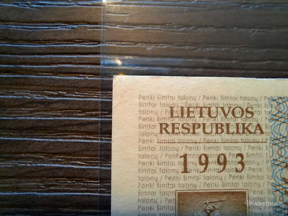 500 talonu 1993 - 999 numeryje - retesnis - nuotraukos Nr. 3