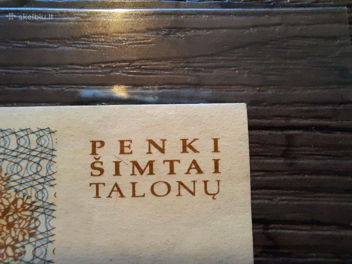500 talonu 1993 - 999 numeryje - retesnis - nuotraukos Nr. 4