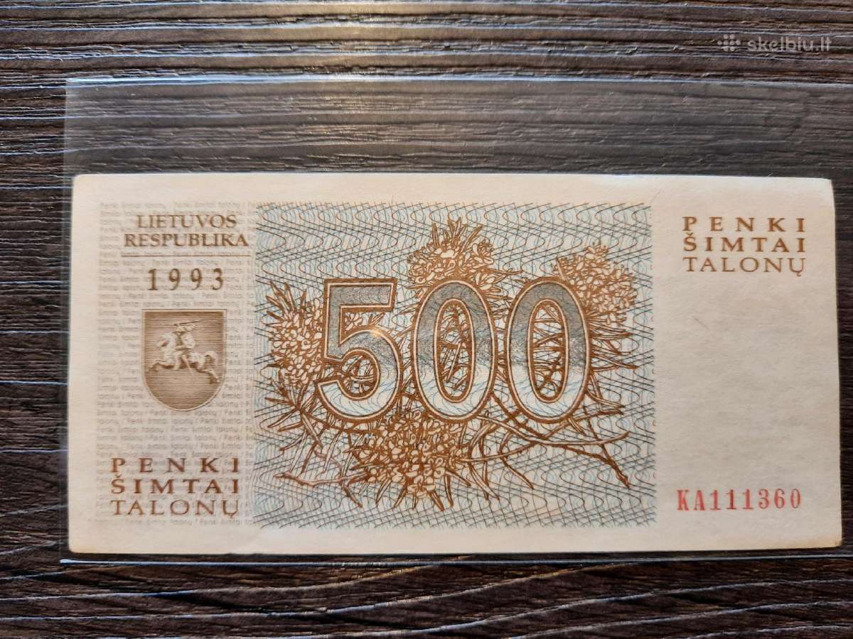 500 talonu 1993 - 111 numeryje - 2 iš eilės (2vnt) - nuotraukos Nr. 8