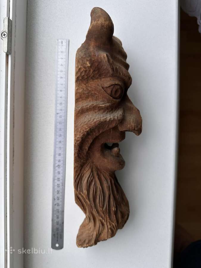 Medžio drožinys, velnias 30x10 cm - nuotraukos Nr. 5