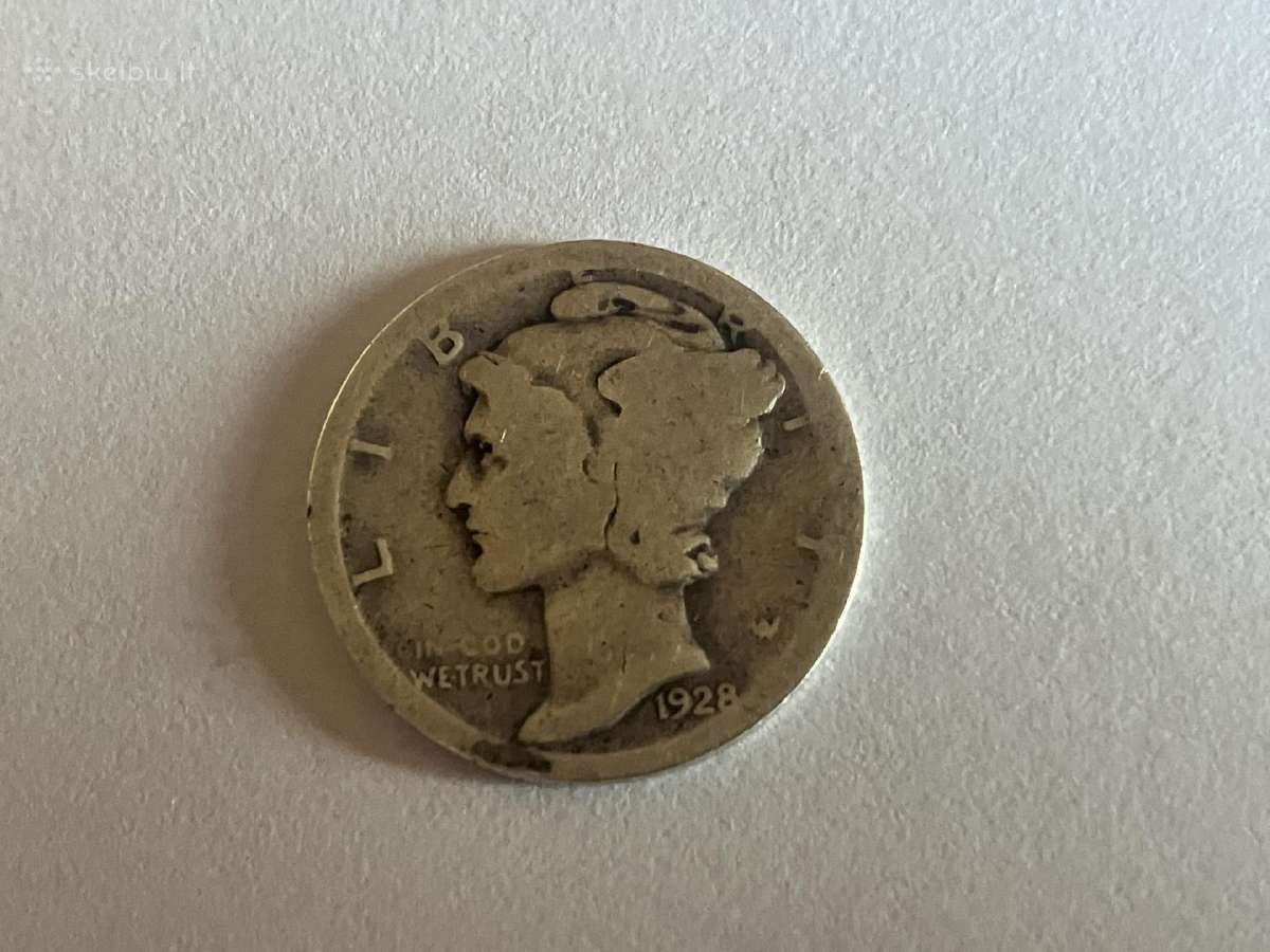 JAV vieno Dimo sidabrinė moneta 1928 metai