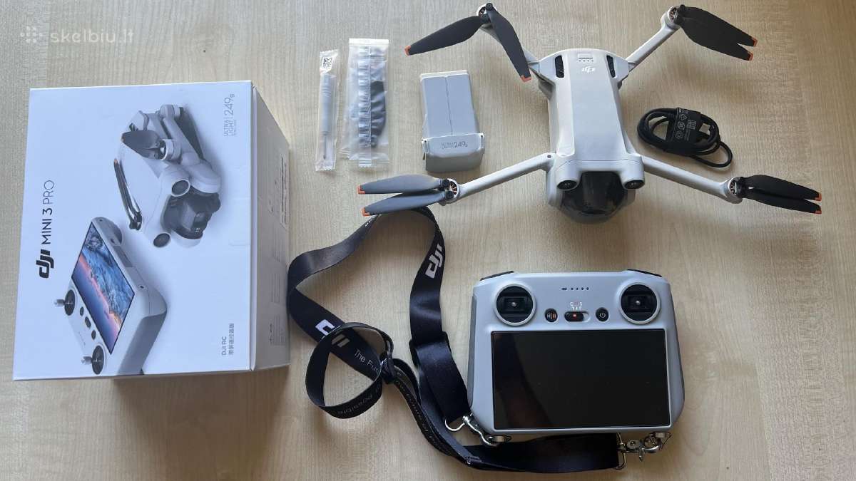 Dji Mini 3 Pro dronas su Dji RC pultu (su ekranu) - Skelbiu.lt