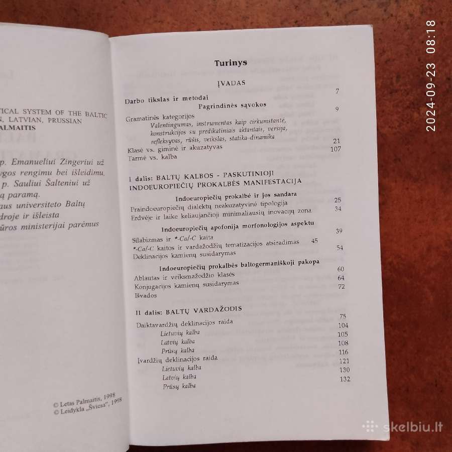 Palmaitis "Baltų kalbų gramatinės sistemos raida" - nuotraukos Nr. 4