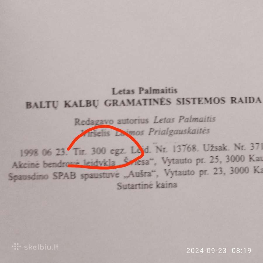 Palmaitis "Baltų kalbų gramatinės sistemos raida" - nuotraukos Nr. 8