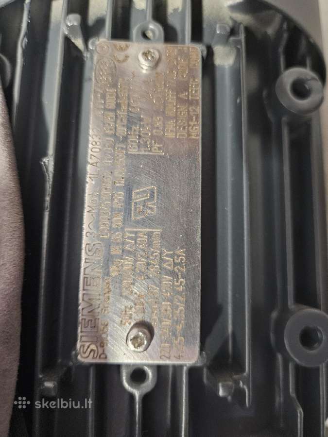 Elektros variklis Siemens 1la7083-2aa11-z - nuotraukos Nr. 3