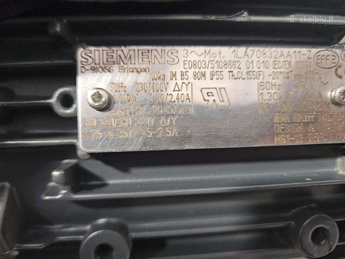 Elektros variklis Siemens 1la7083-2aa11-z - nuotraukos Nr. 5