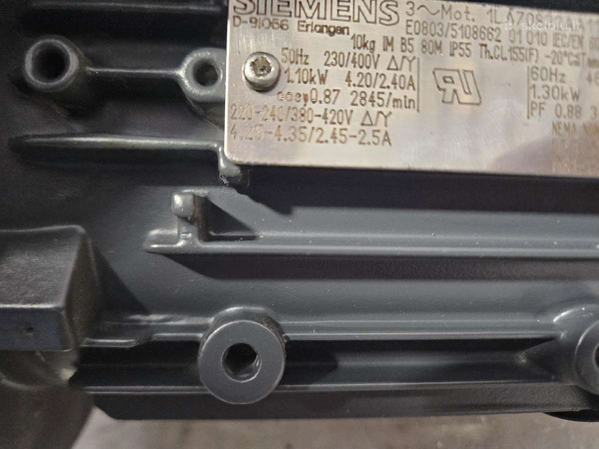 Elektros variklis Siemens 1la7083-2aa11-z - nuotraukos Nr. 6