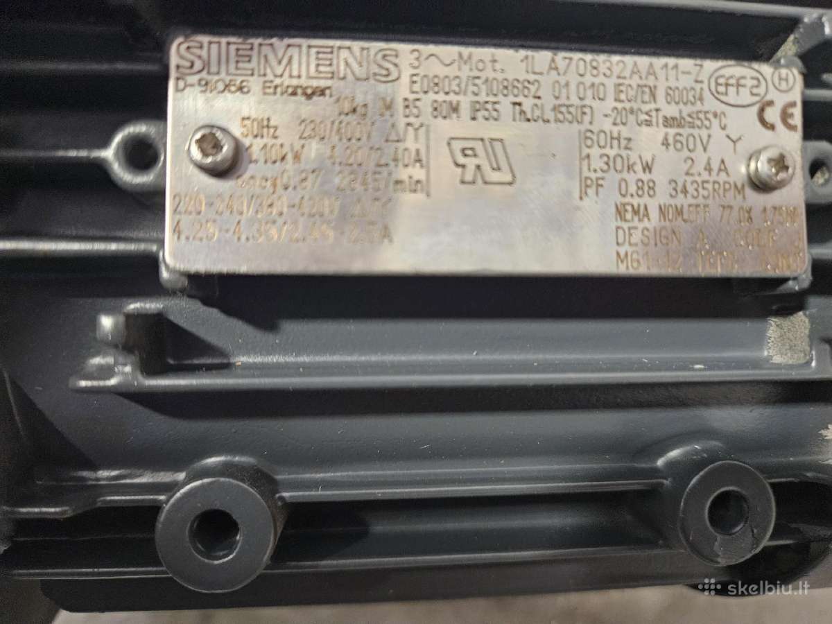 Elektros variklis Siemens 1la7083-2aa11-z - nuotraukos Nr. 7