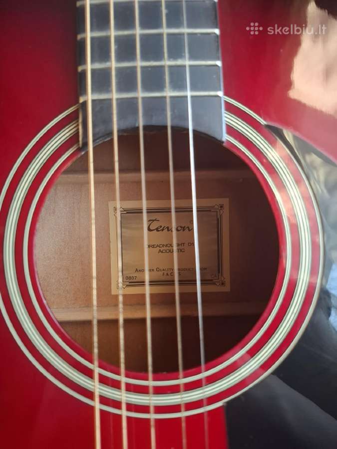 Tenson akustinė gitara su dėklu ir kitais priedais - nuotraukos Nr. 3