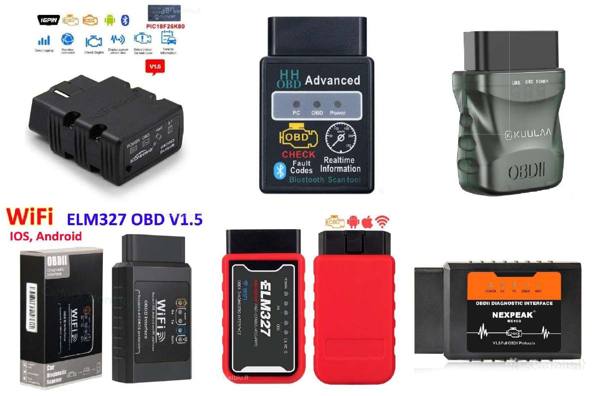 Daug modelių! Universali Elm327 diagnostika V1.5