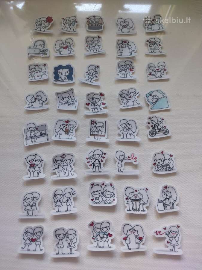 Lipdukai love couple rinkinys 40 vnt. - nuotraukos Nr. 3