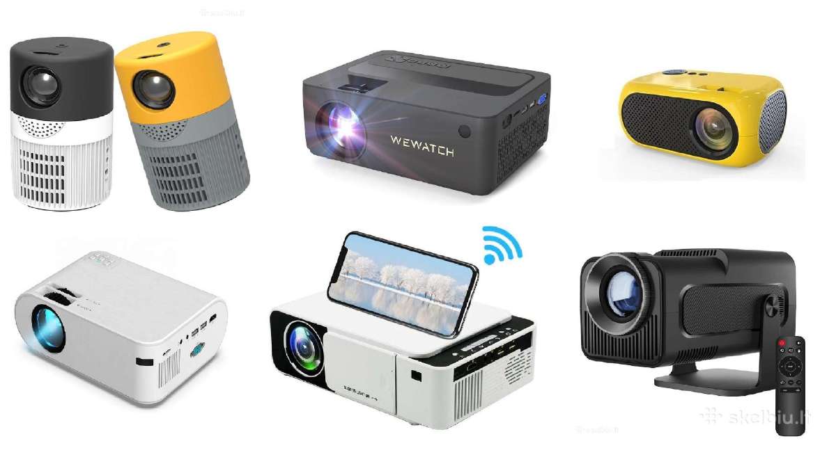 Daug modelių! Mini LED projektorius Beamer su WiFi