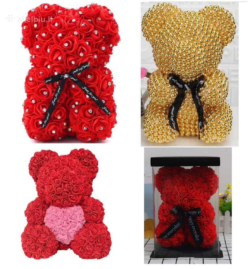 Didelis pasirinkimas! Meškiukas iš rožių Rose Bear