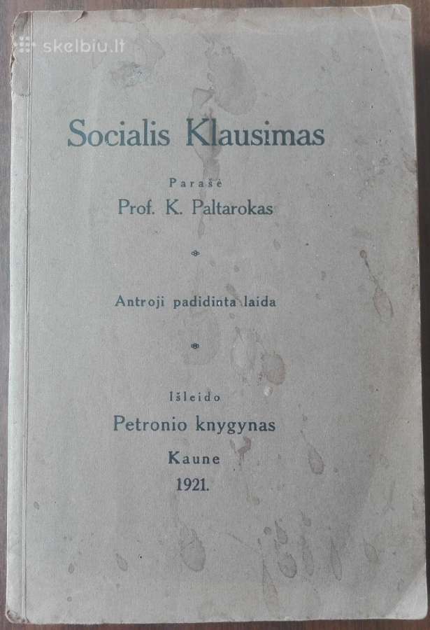 1768. Socialis Klausimas K. Paltarokas