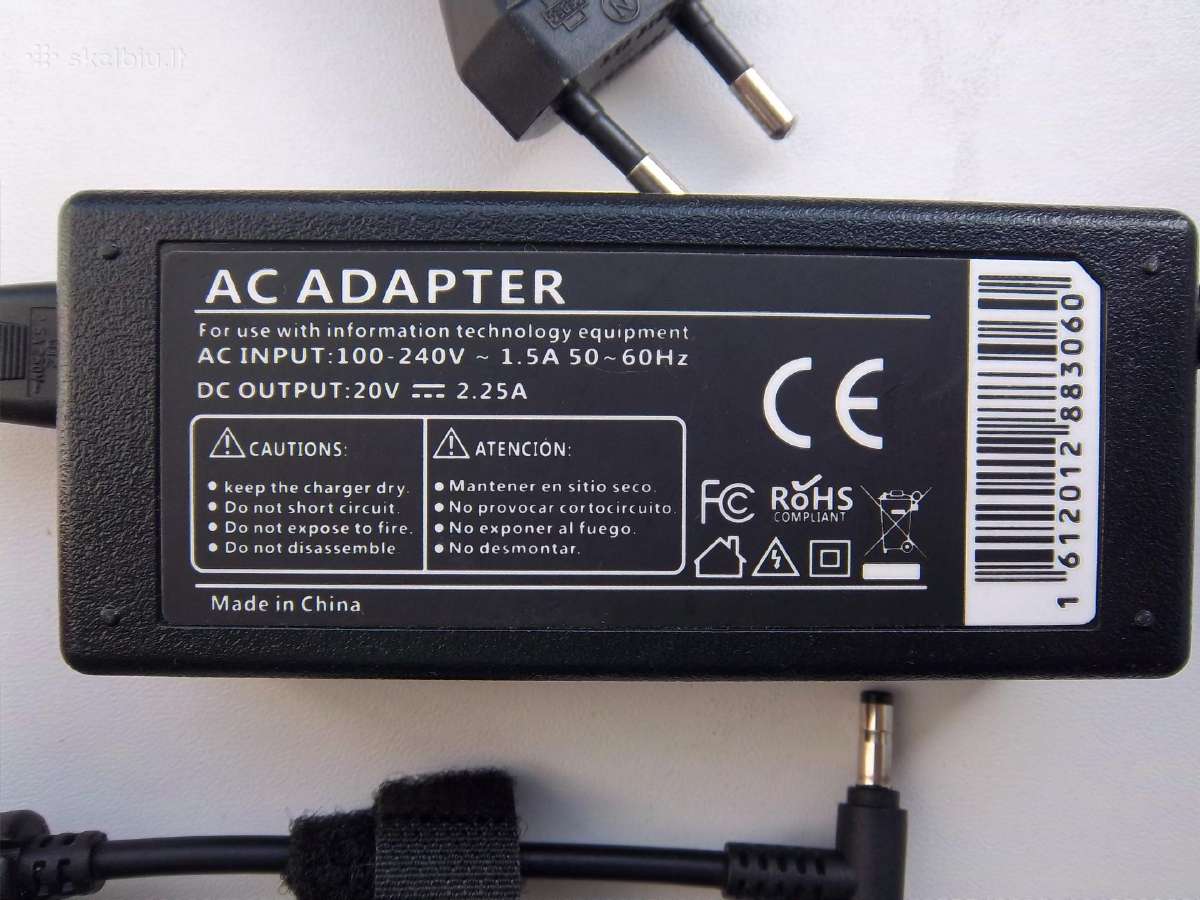 Nesiojamo kompiuterio acer, Ac , Ac/dc adapter - nuotraukos Nr. 3
