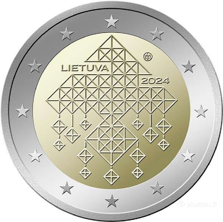 Nauja 2024 m. 2 eur. Lietuvos moneta.