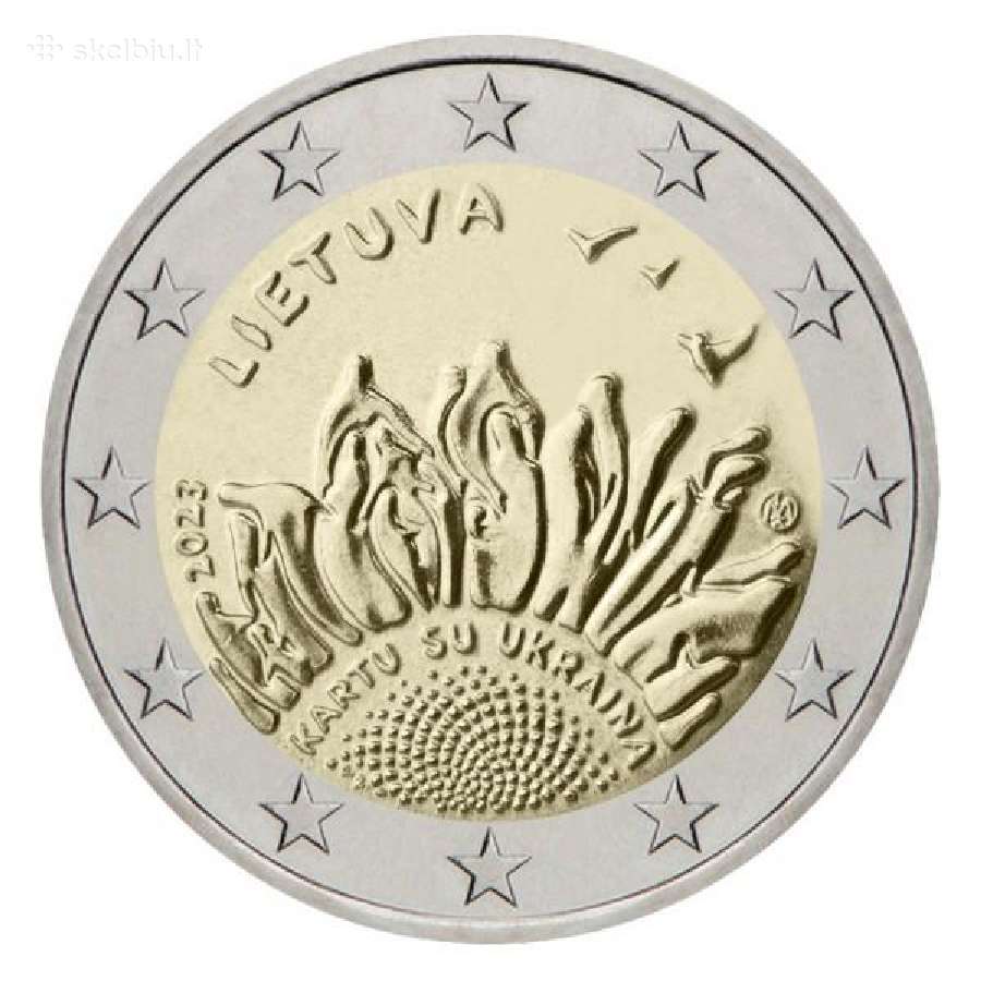 Nauja 2023 m. 2 eur. Lietuvos moneta.