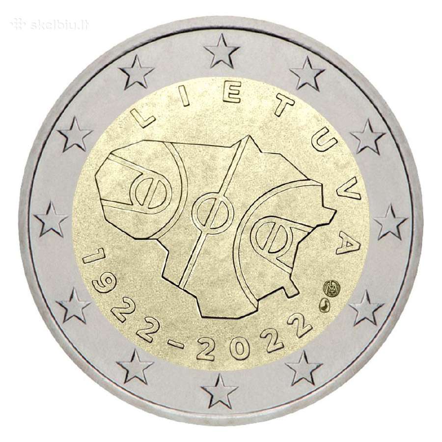 Nauja 2022 m. 2 eur. Lietuvos moneta.